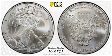 2004 $1 Silver Eagle MS68