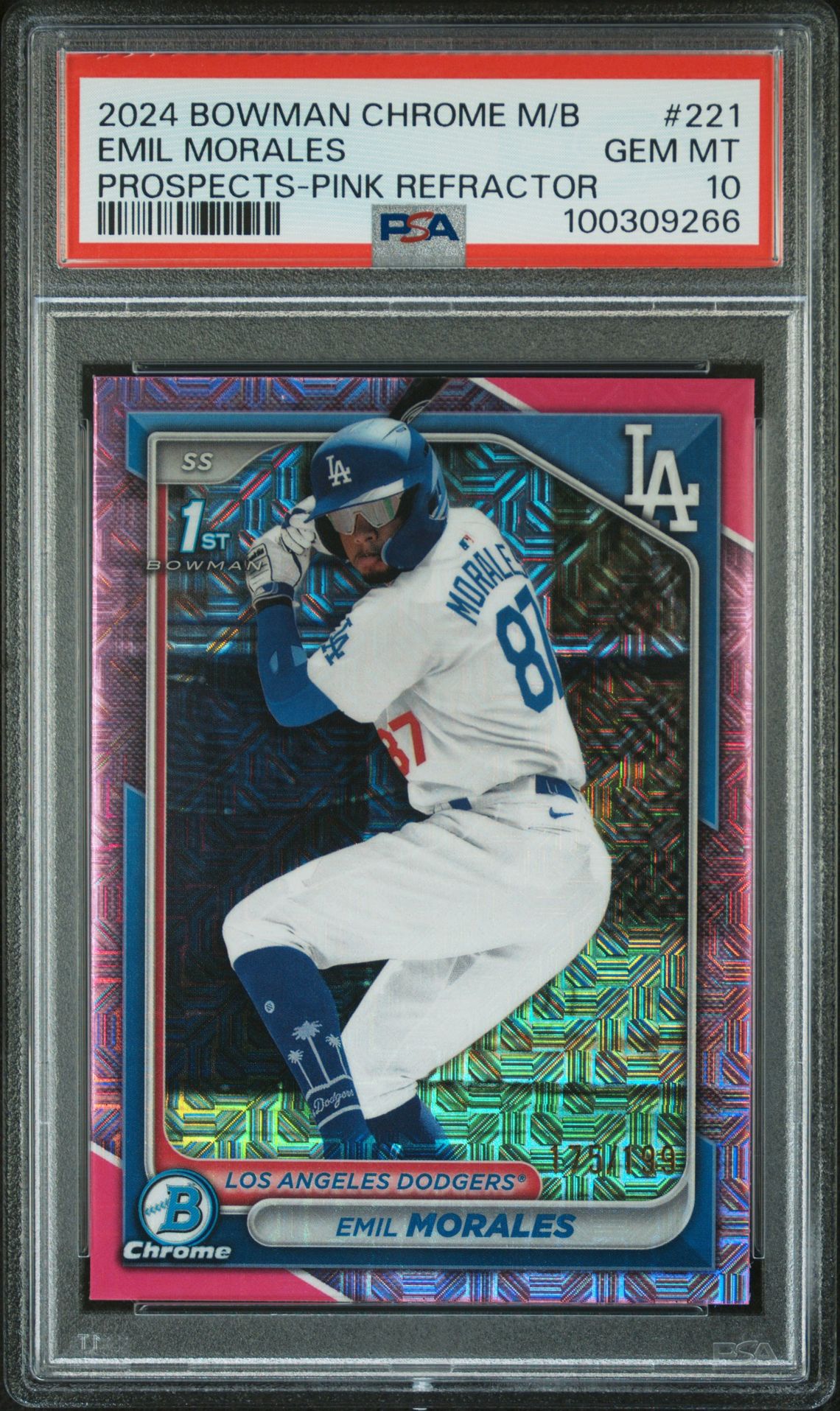 2024 Bowman Pink Refractor #221 Emil Morales front