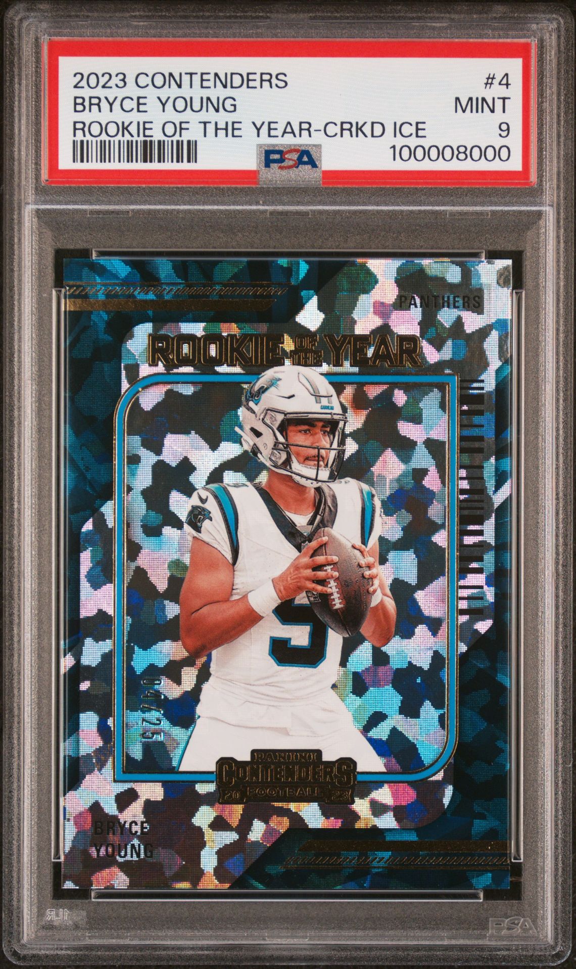 2023 Panini PANINI CONTENDERS ROOKIE OF THE YEAR CONTENDERS Cracked Ice #4 Bryce Young front