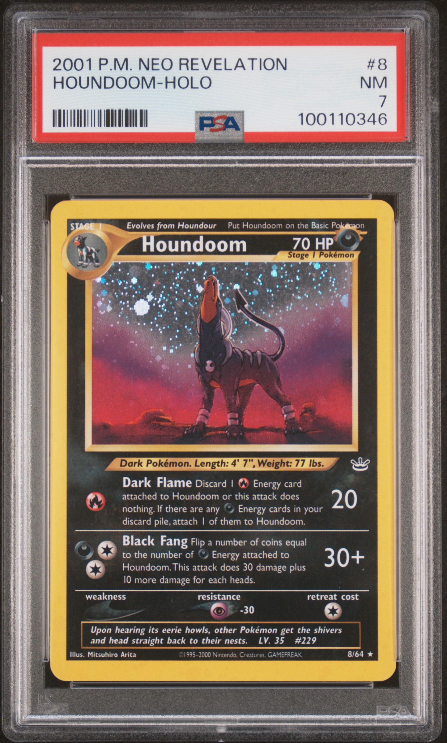 2001 Pokemon Neo Revelation Houndoom-Holo #8 Nm 7 front