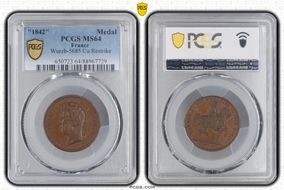 "1842" Medal Wurzb-5685 Cu Restrike MS64