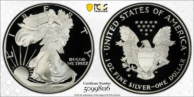 1995-W $1 Silver Eagle PR70DCAM