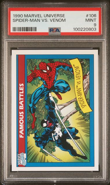 1990 Impel Marvel Universe #106 Spider-Man Vs. Venom front