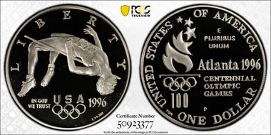 1996-P $1 High Jump PR70DCAM