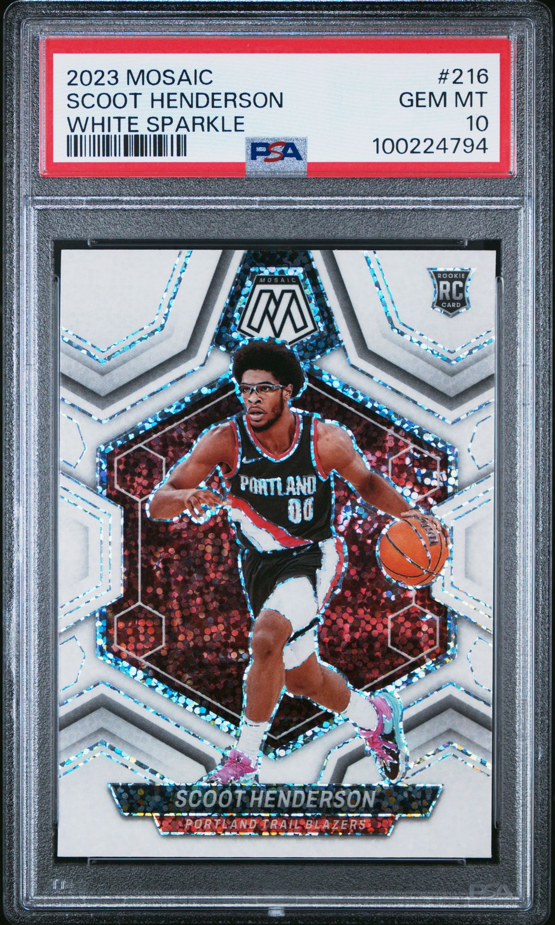 2023 Panini Mosaic WHITE SPARKLE #216 Scoot Henderson front