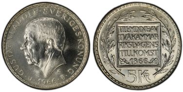 1966-U 5 Kr Constitutional Reform KM-839  Ag MS66
