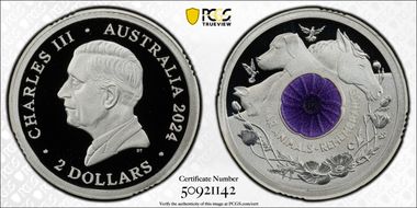 2024-C $2 War Animal Remembrance Ag Colorized PR70DCAM