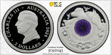 2024-C $2 War Animal Remembrance Ag Colorized PR70DCAM