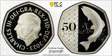 2023 50p Atlantic Salmon PR69DCAM