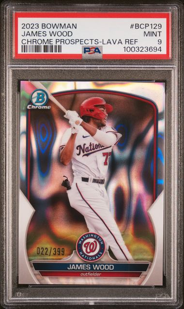 2023 BOWMAN CHROME PROSPECTS LAVA REF #BCP129 James Wood front