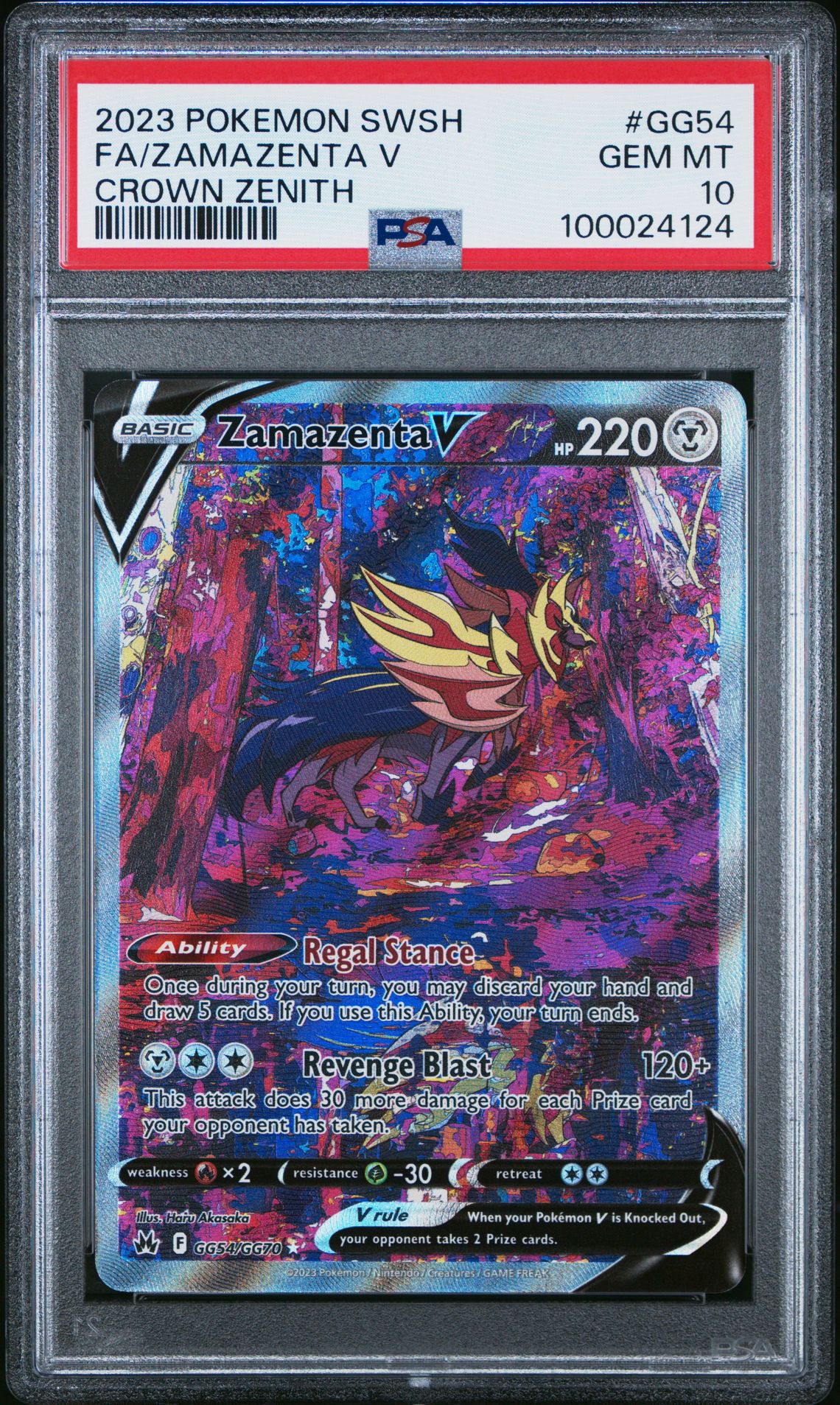 2023 Pokemon POKEMON SWORD AND SHIELD CROWN ZENITH #GG54 Fa/Zamazenta V front