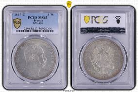 1867-C 2 Th KM-496 MS63