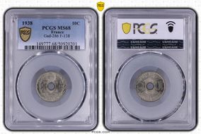 1938 10C Gad-286 F-138 MS68