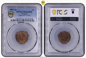 1897-A 2C Gad-105 F-109 MS63RB
