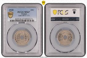 1918 25C Gad-380 F-171 MS67