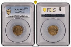 1951 10 Fr Gad-812 F-363 MS67