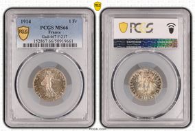 1914 1 Fr Gad-467 F-217 MS66