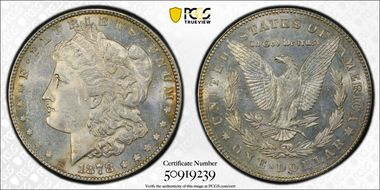 1878 7TF $1 Reverse of 1878 MS62