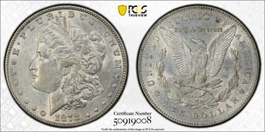 1878 7TF $1 R78, VAM 141, Tripled Star AU50