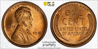 1910 1C MS65+ RD