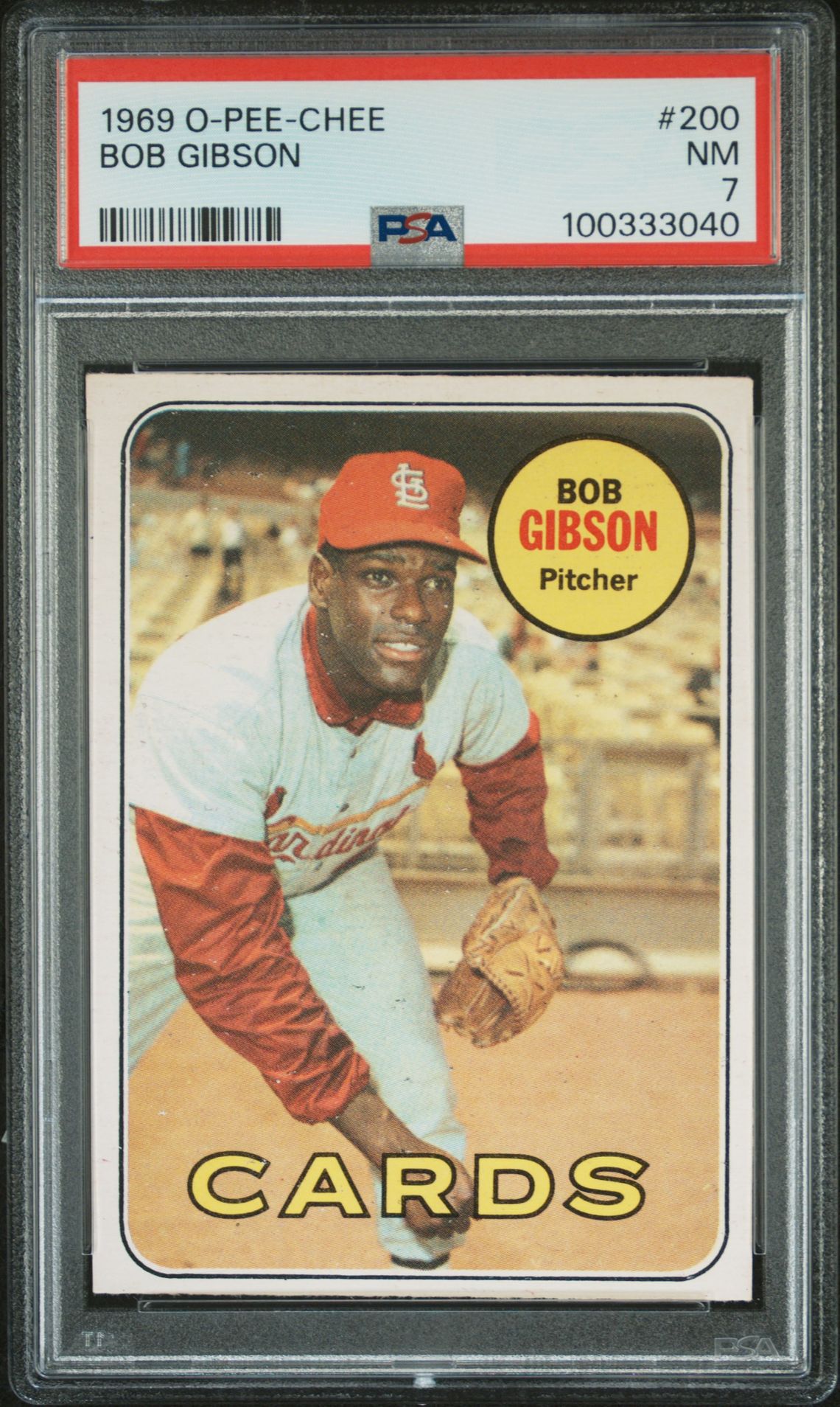 1969 O-Pee-Chee Bob Gibson #200 Nm 7 front