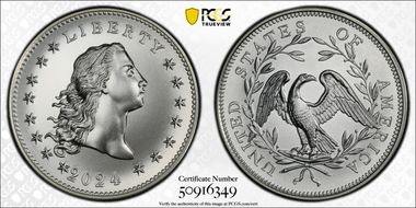 2024 Medal Flowing Hair Ag 230th Anniversary MS70
