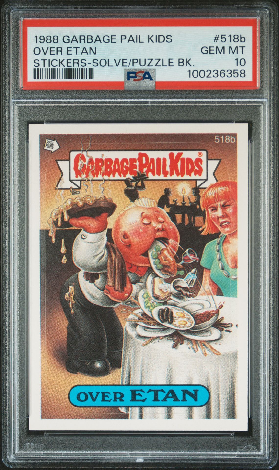 1988 Topps Garbage Pail Kids #518B Over Etan front