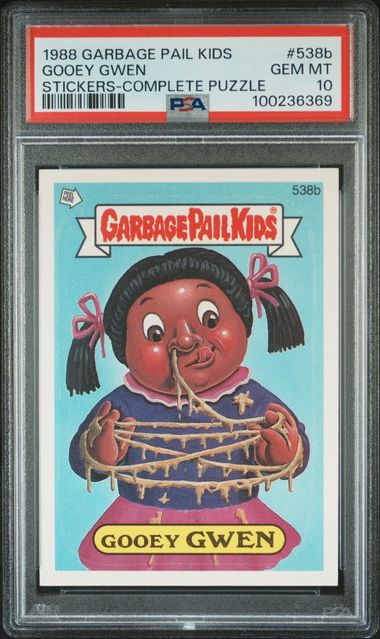 1988 Topps GARBAGE PAIL KIDS STICKERS STICKERS-COMPLETE PUZZLE #538B Gooey Gwen front