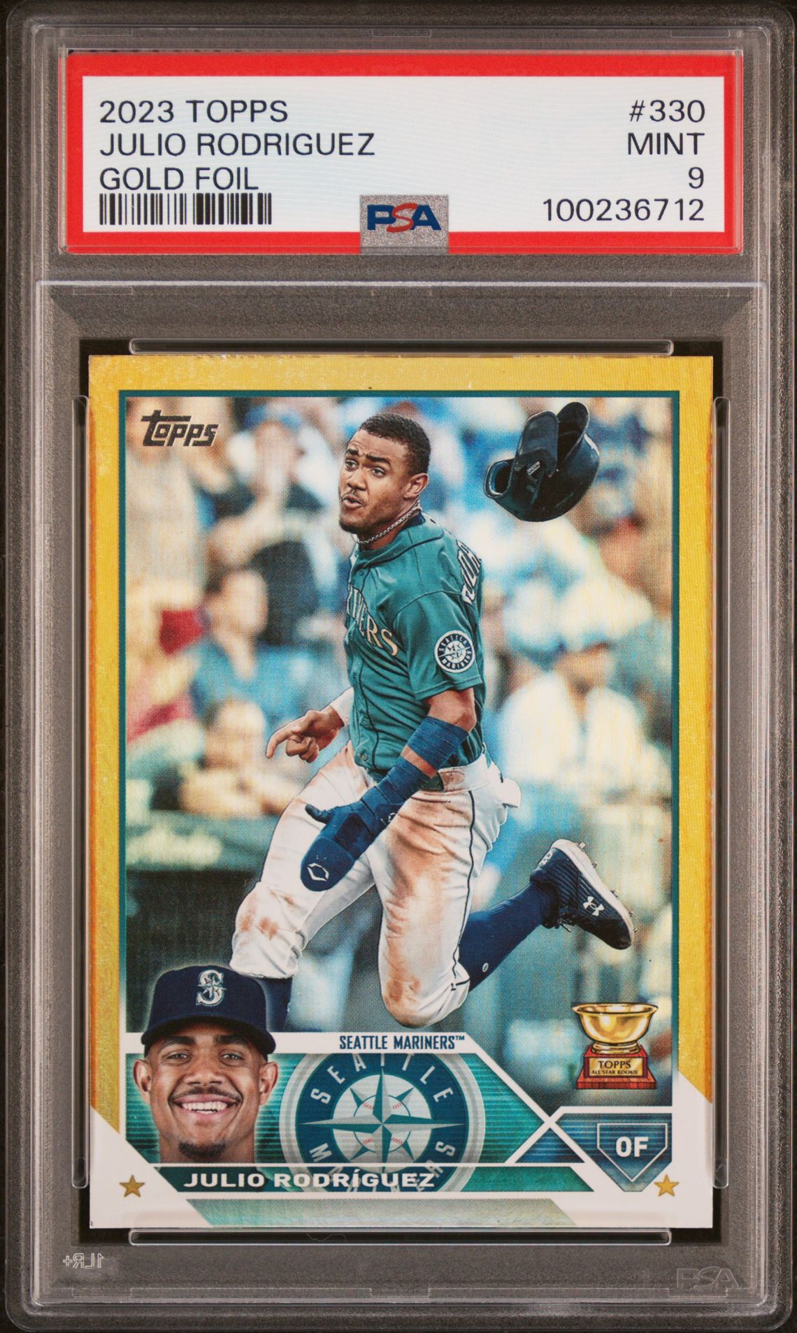 2023 Topps Julio Rodriguez #330 (Gold Foil) Mint 9 front