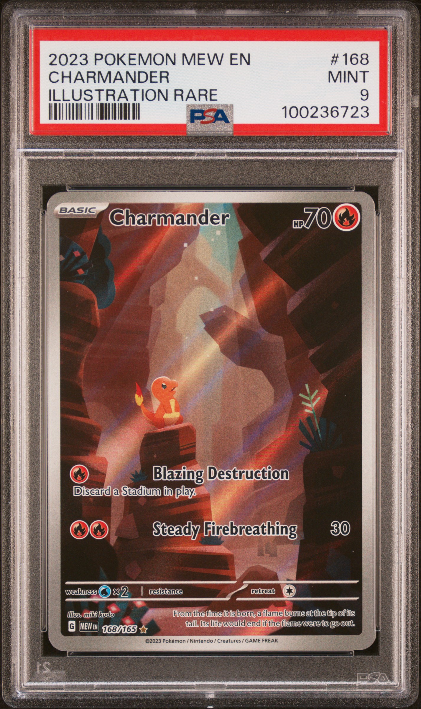 2023 Pokemon Mew En-151 Charmander #168 (Illustration Rare) Mint 9 front