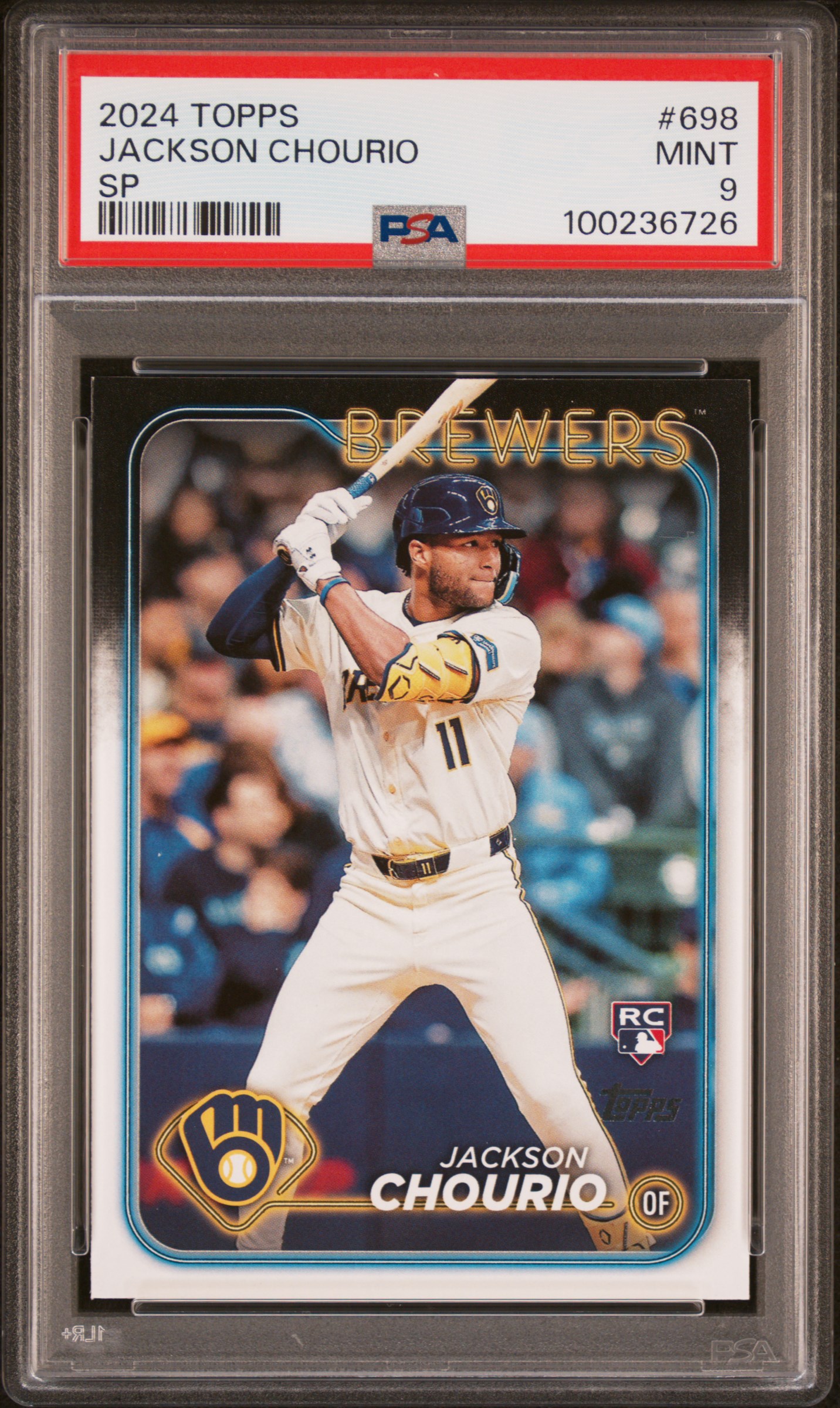 2024 Topps Jackson Chourio #698 (Sp) Mint 9 front