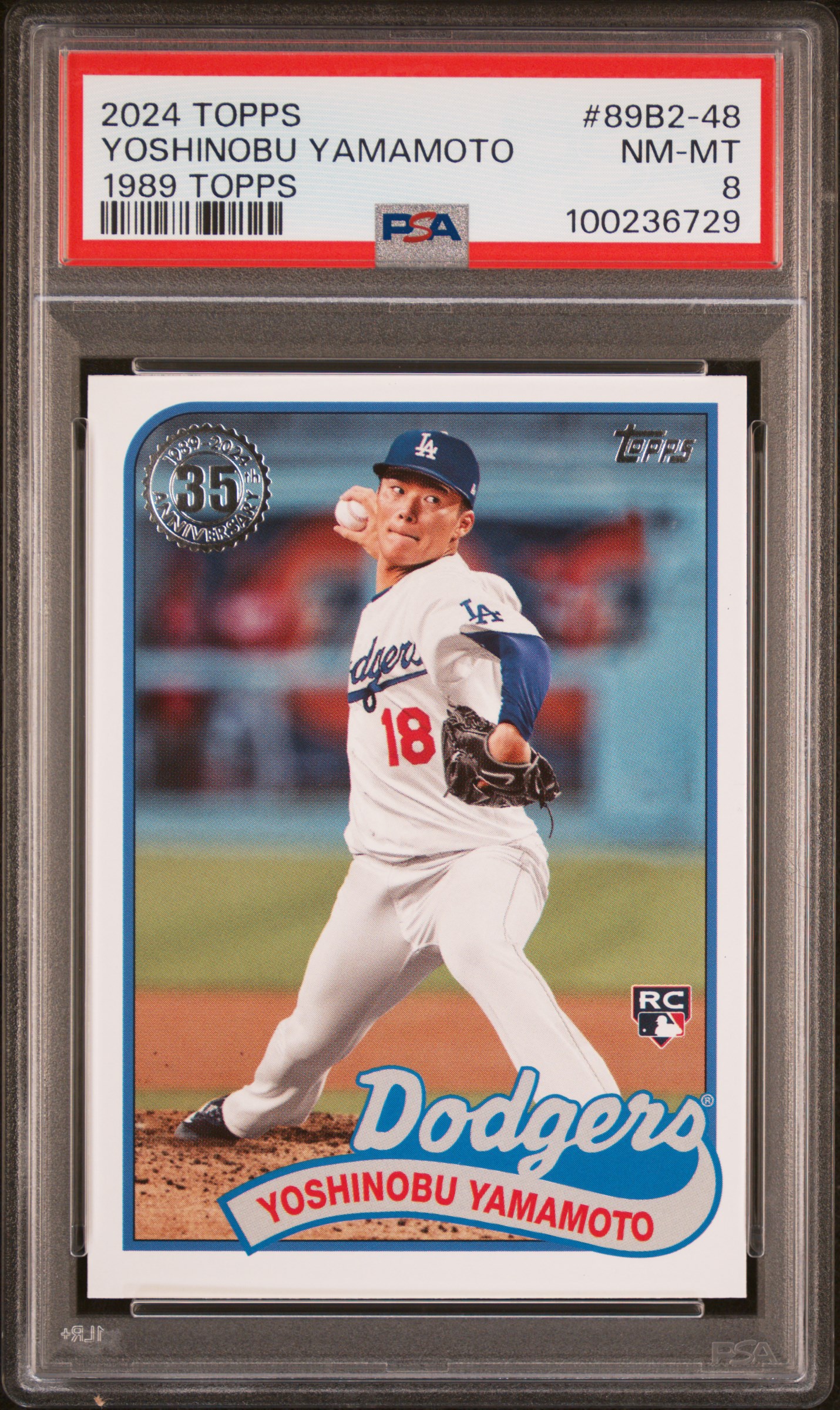 2024 Topps 1989 Topps Baseball Yoshinobu Yamamoto #89B2-48 (Series 2) Nm-Mt 8 front