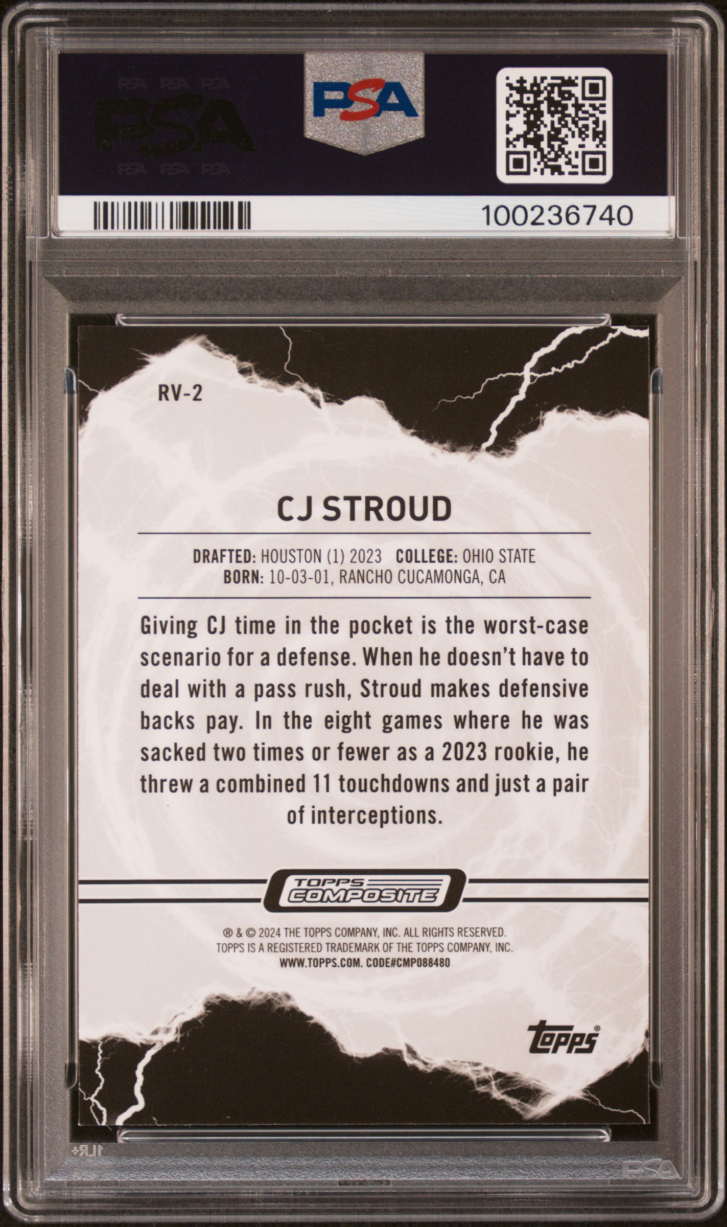 2023 Topps Composite Resurgence Voltaic Cj Stroud #Rv2 Mint 9 back