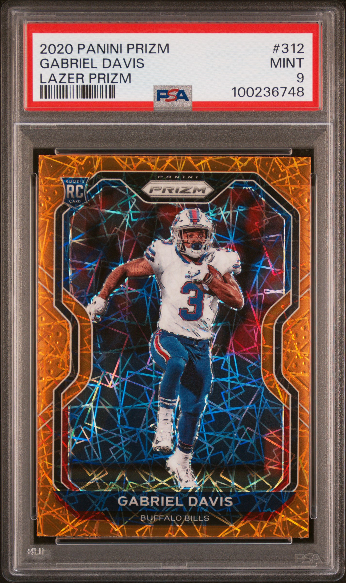 2020 Panini Prizm Gabriel Davis #312 (Lazer Prizm) Mint 9 front