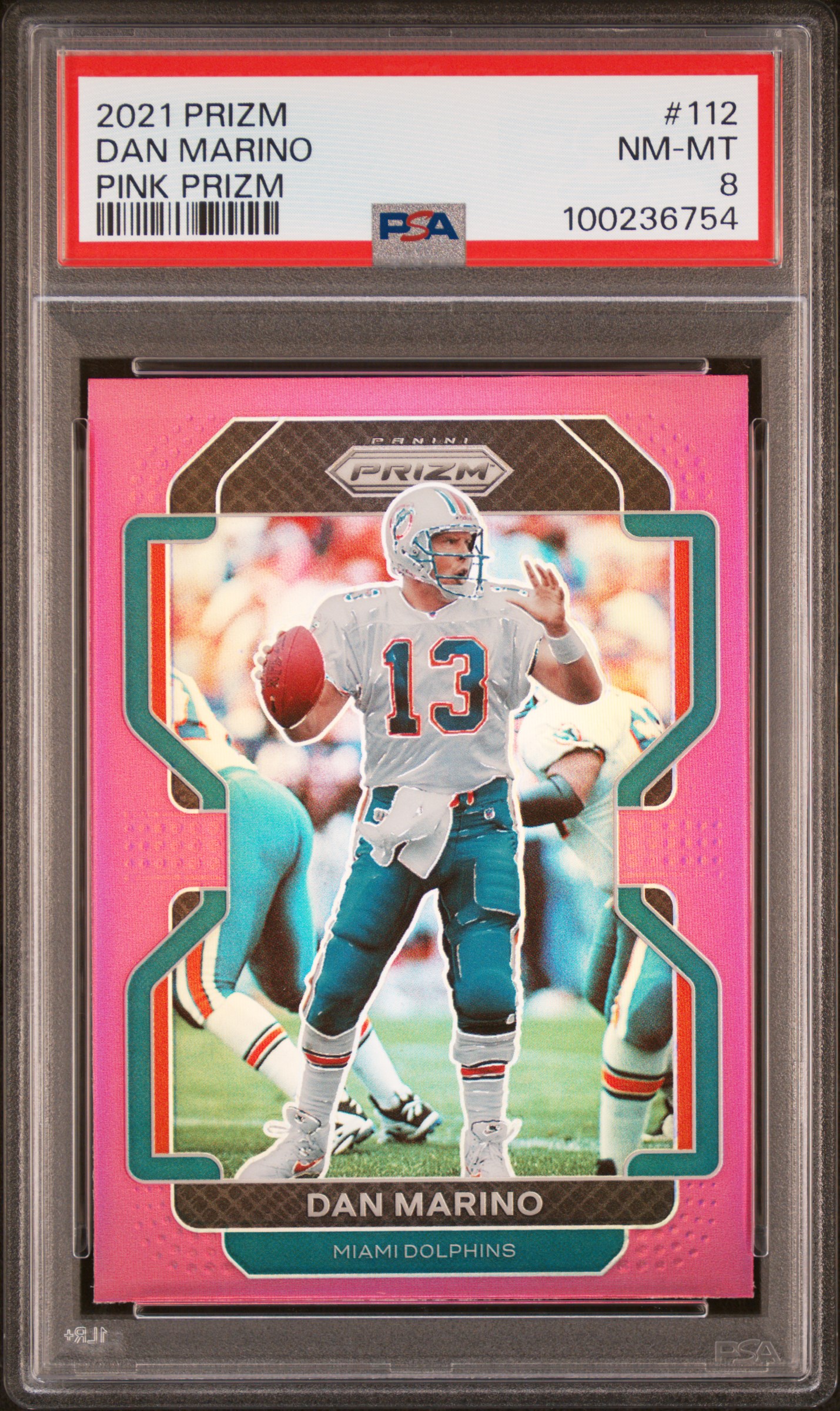 2021 Panini Prizm Dan Marino #112 (Pink Prizm) Nm-Mt 8 front