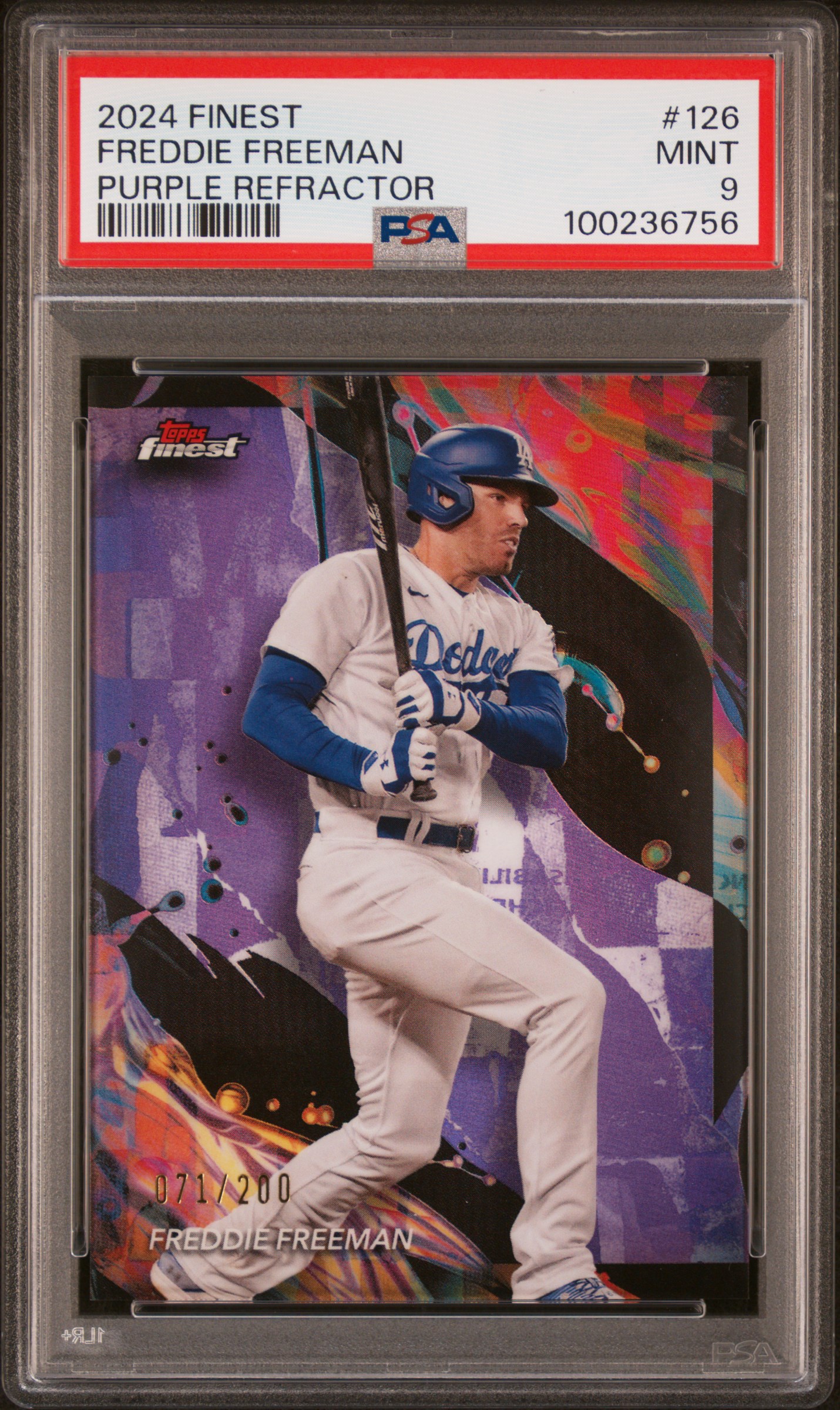 2024 Topps Finest Freddie Freeman #126 (Purple Refractor) Mint 9 front