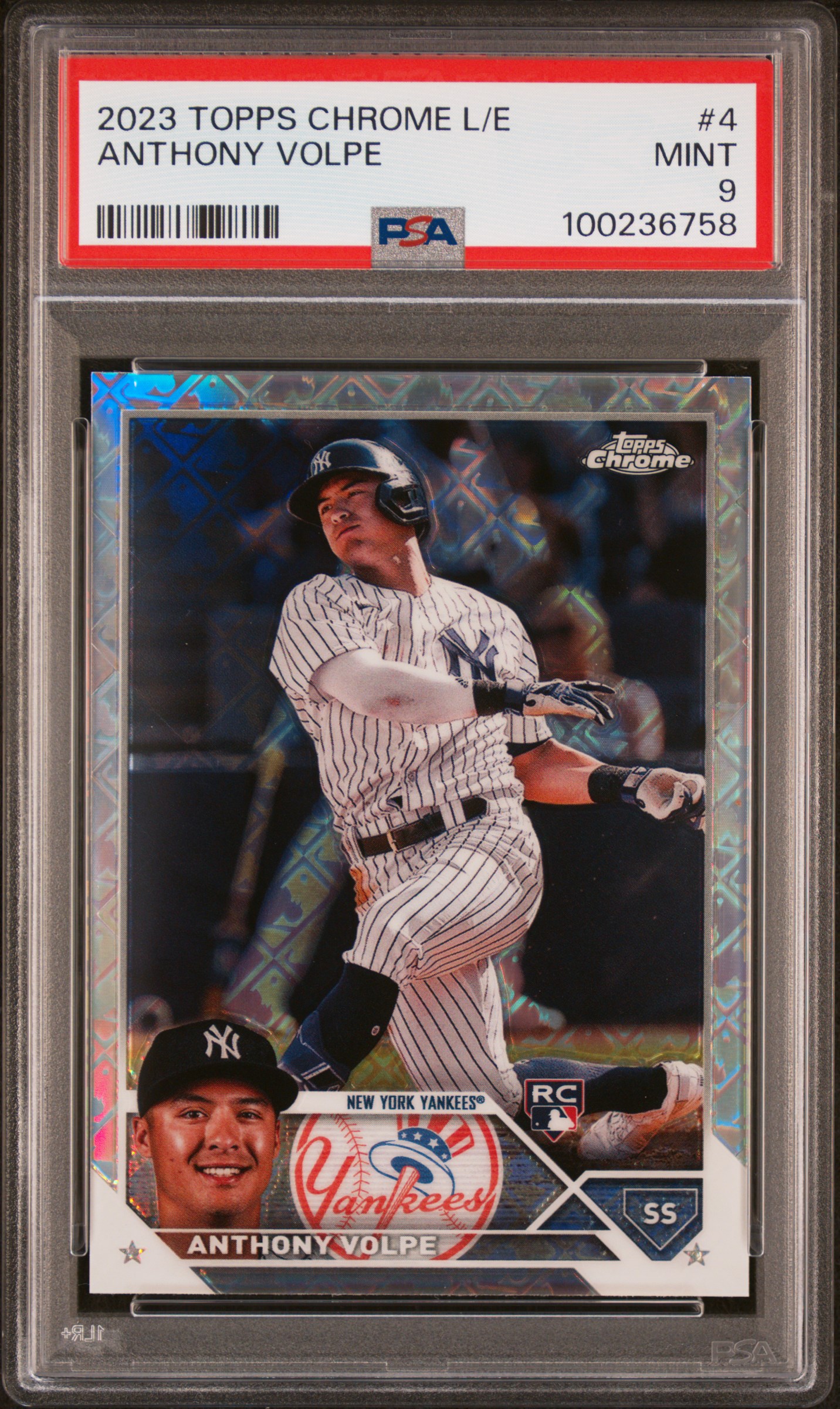 2023 Topps Chrome Logofractor Edition Anthony Volpe #4 Mint 9 front