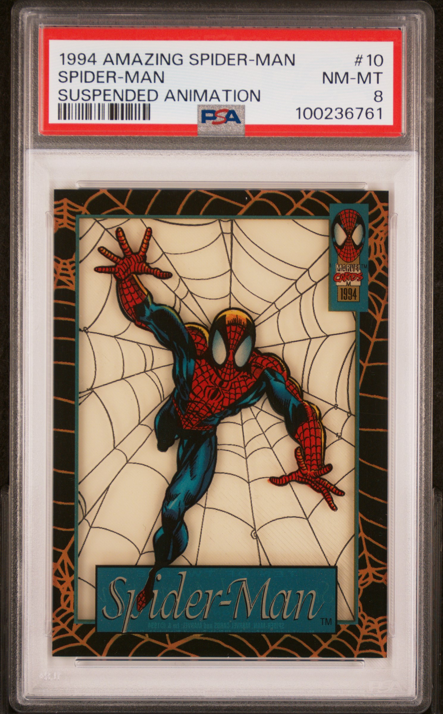 1994 Fleer The Amazing Spider-Man Suspended Animation Spider-Man #10 (Suspended Animation) Nm-Mt 8 front