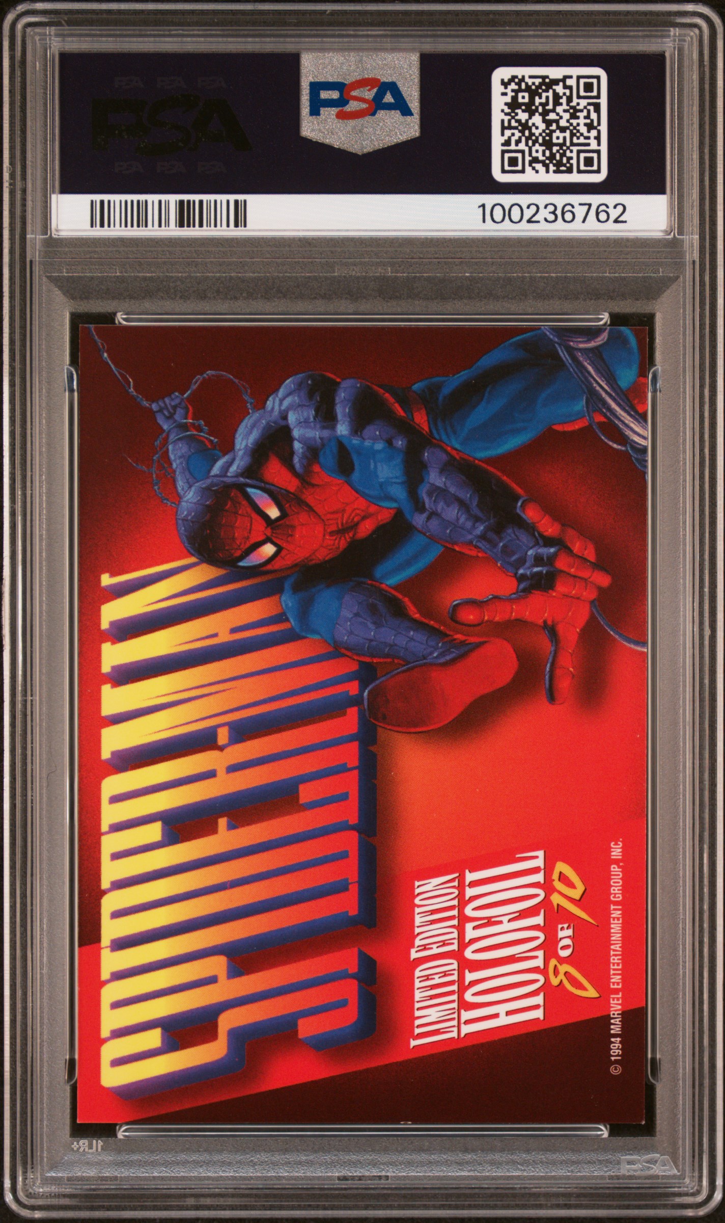 1994 Marvel Masterpieces Holofoil Spider-Man #8 (Holofoil-Silver) Nm-Mt 8 back