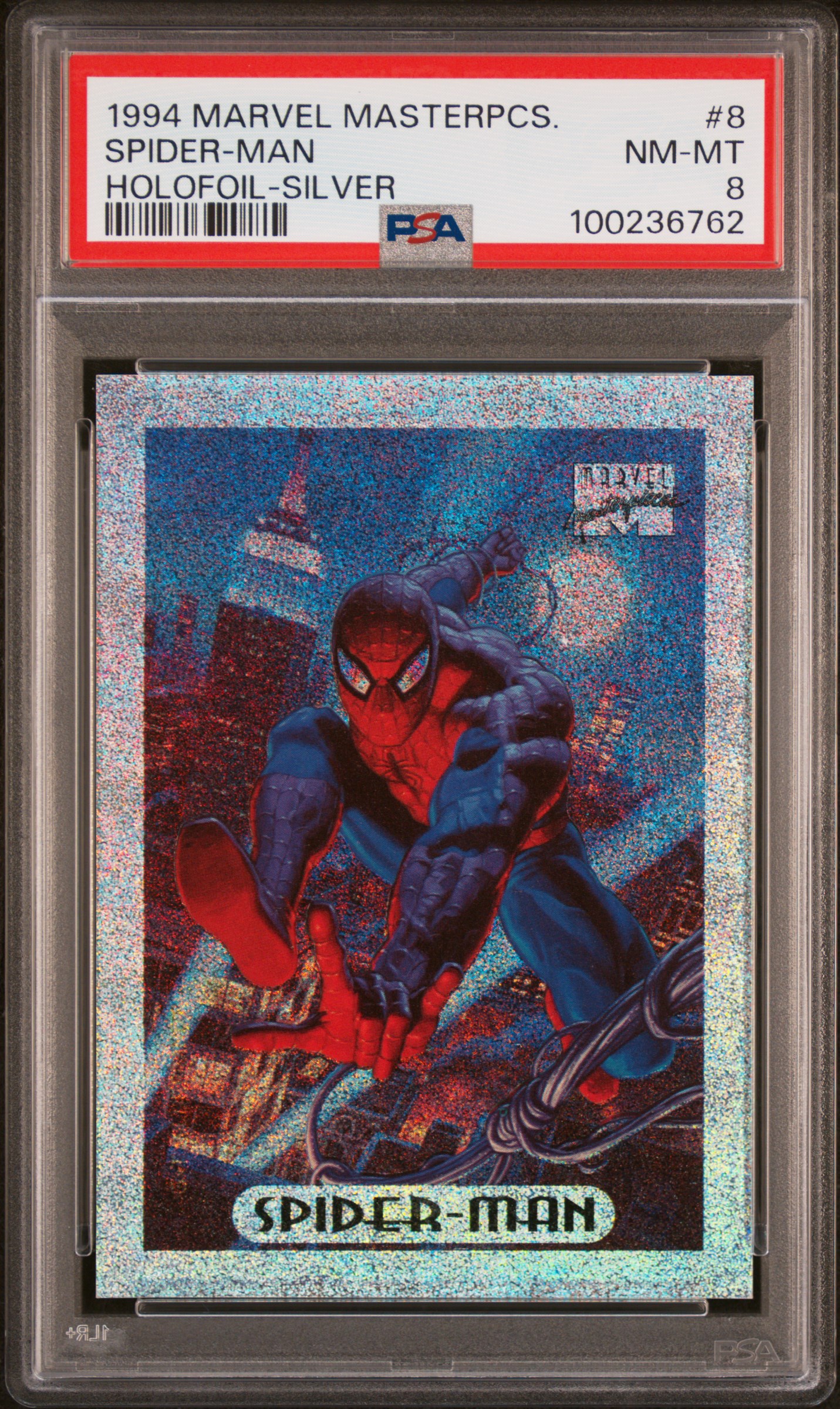 1994 Marvel Masterpieces Holofoil Spider-Man #8 (Holofoil-Silver) Nm-Mt 8 front