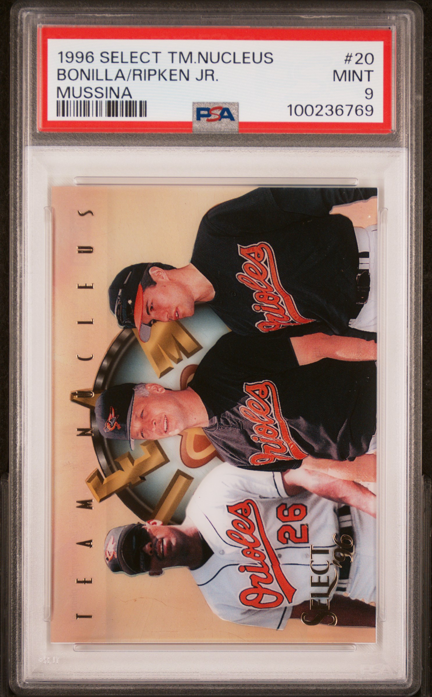 1996 Select Team Nucleus Bonilla/Ripken Jr. #20 (Mussina) Mint 9 front