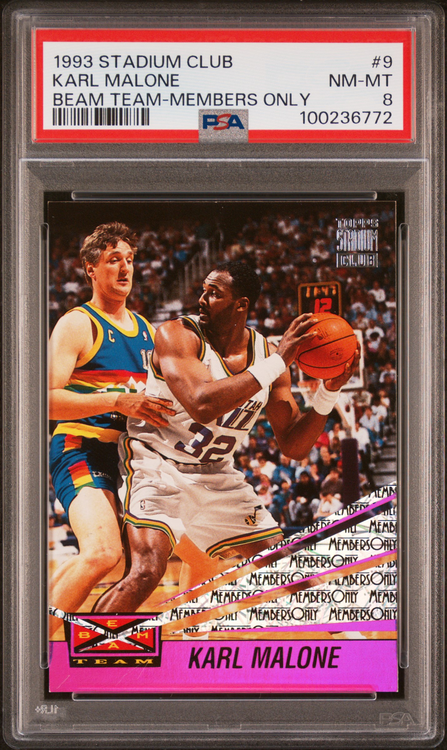 1993 Stadium Club Beam Team Karl Malone #9 (Beam Team-Members Only) Nm-Mt 8 front