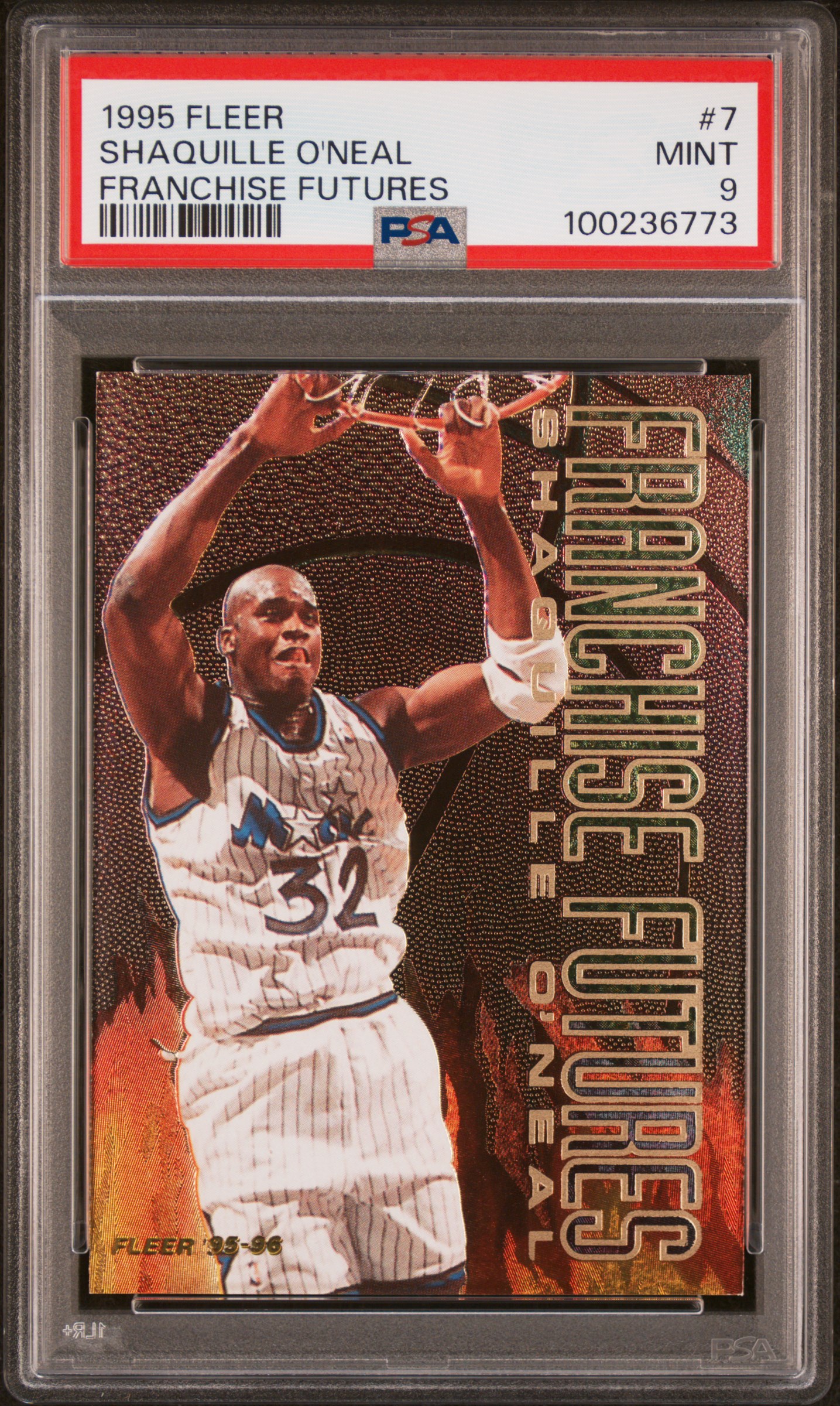 1995 Fleer Franchise Futures Shaquille O'neal #7 (Franchise Futures) Mint 9 front