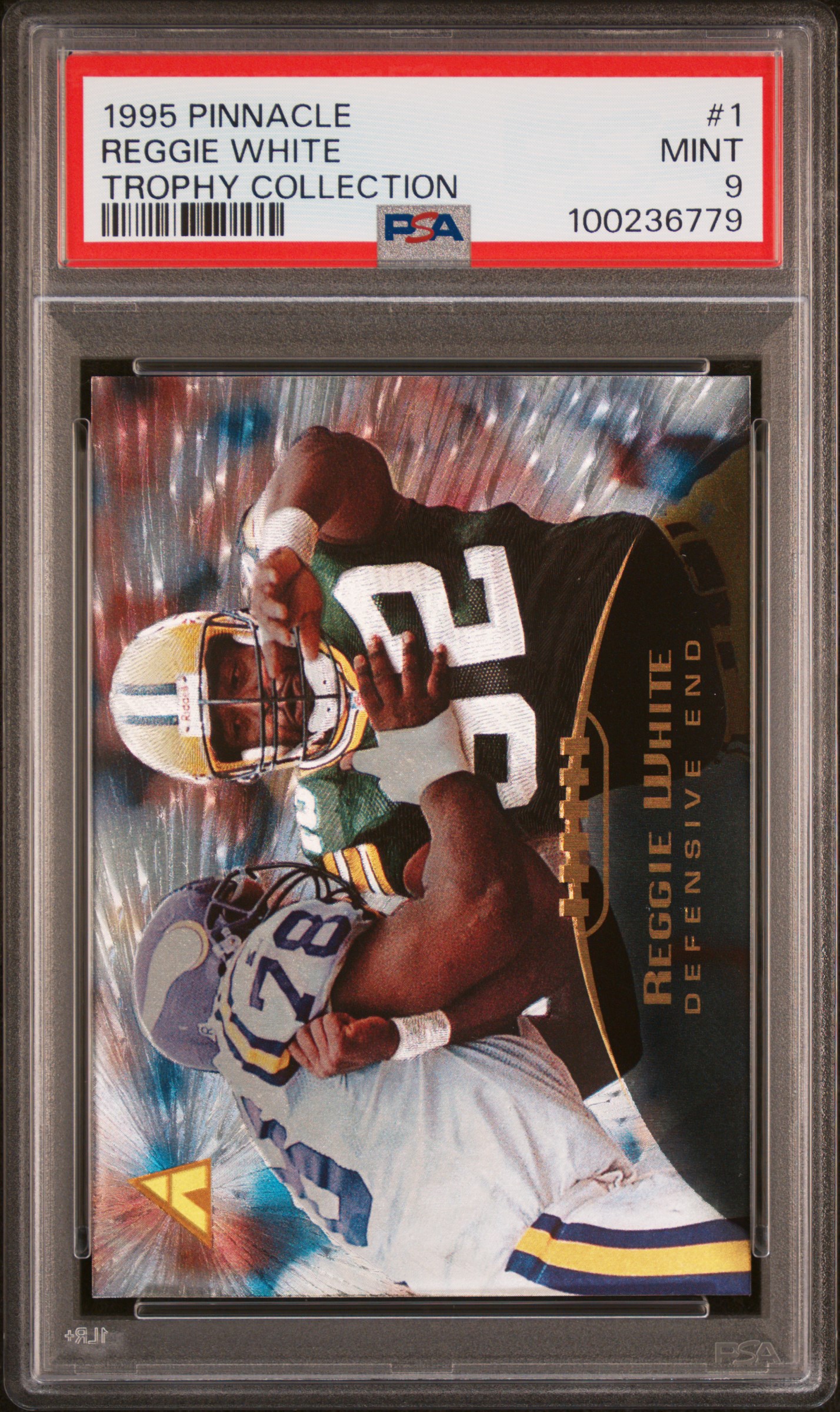 1995 Pinnacle Trophy Collection Reggie White #1 (Trophy Collection) Mint 9 front