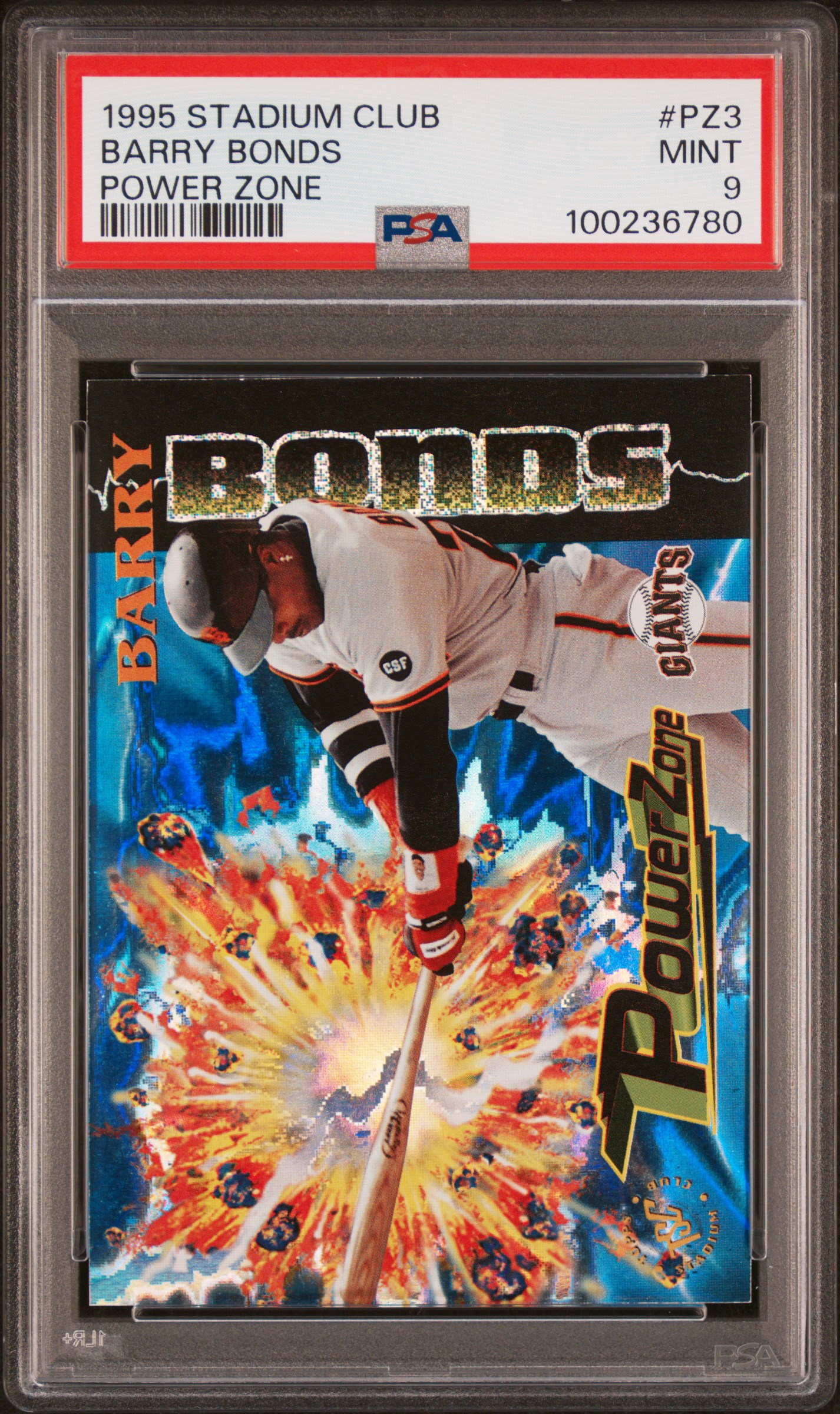 1995 Stadium Club Power Zone Barry Bonds #Pz3 (Power Zone) Mint 9 front