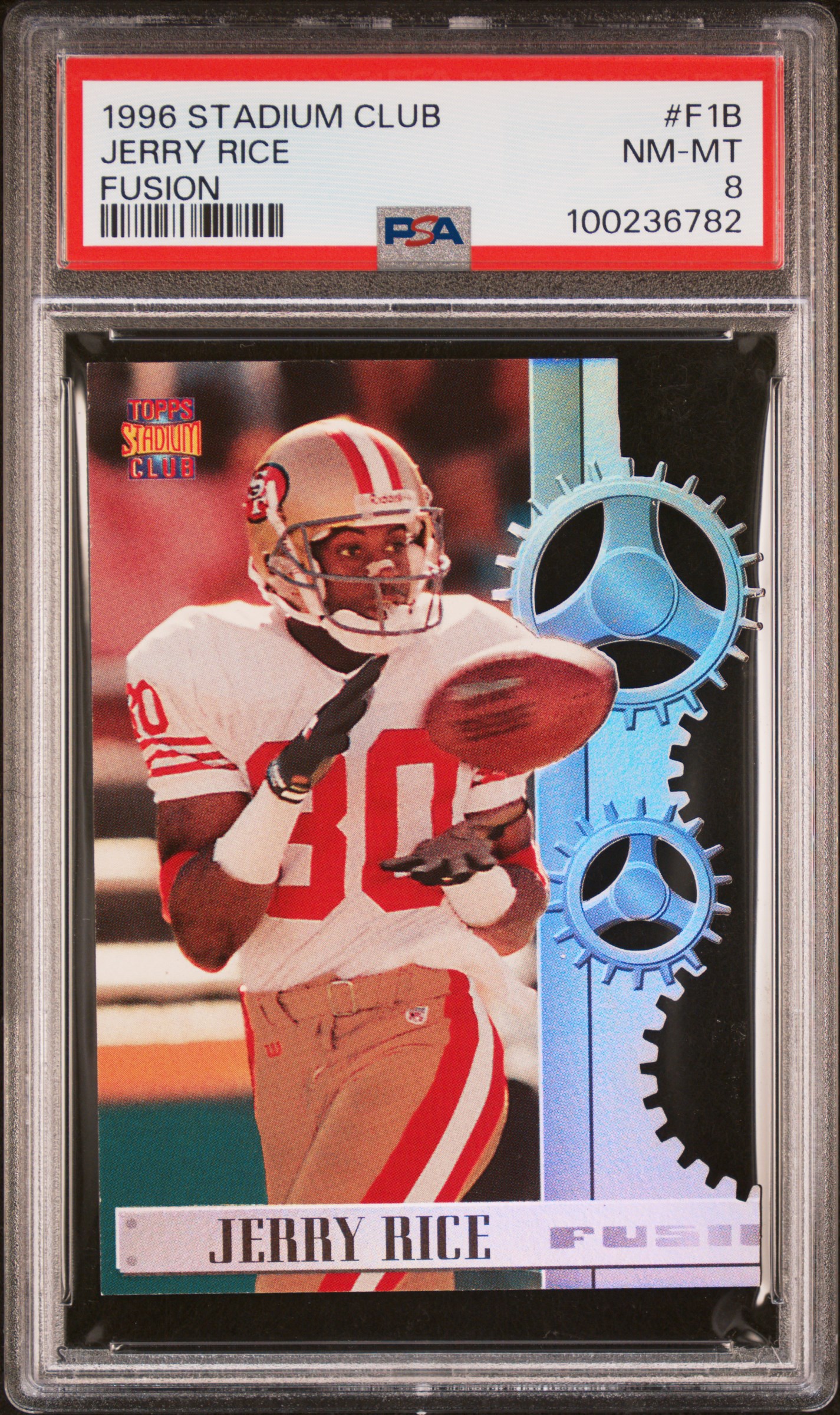 1996 Stadium Club Fusion Jerry Rice #F1B (Fusion) Nm-Mt 8 front