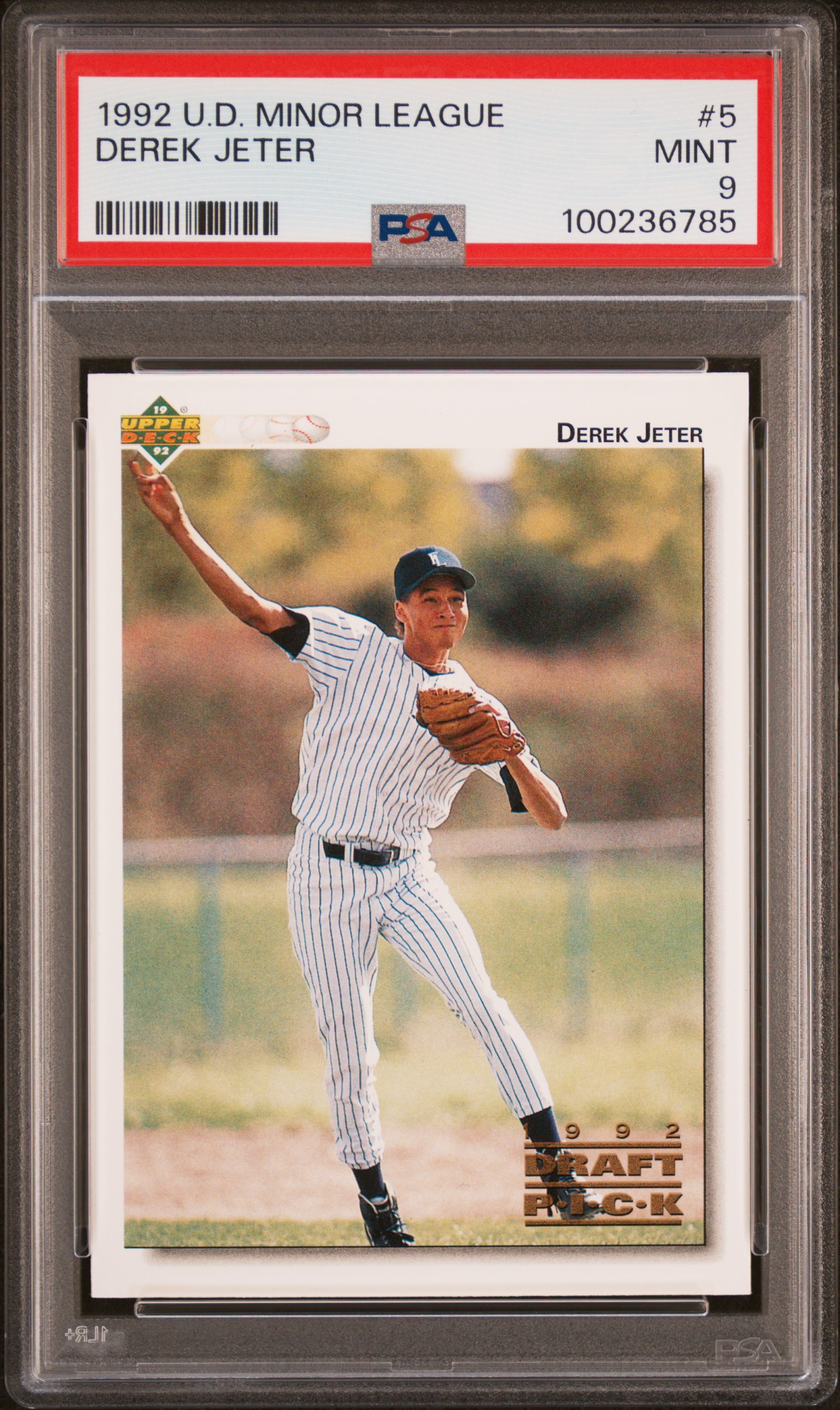 1992 Upper Deck Minor League Derek Jeter #5 Mint 9 front
