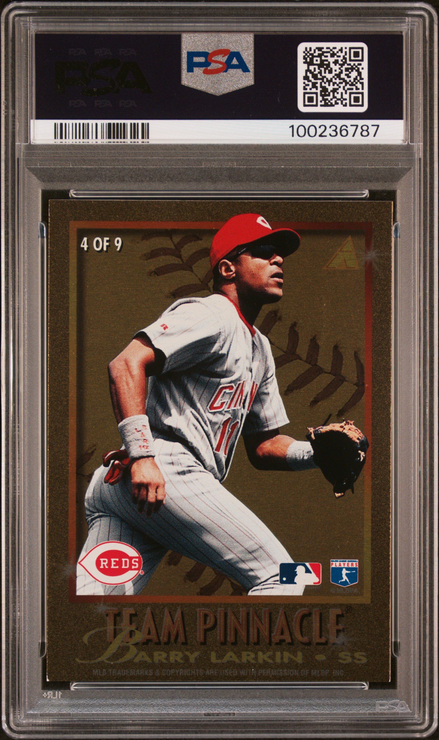 1996 Pinnacle Team Pinnacle Larkin/Ripken Jr. #4 (Team Pinnacle) Mint 9 back