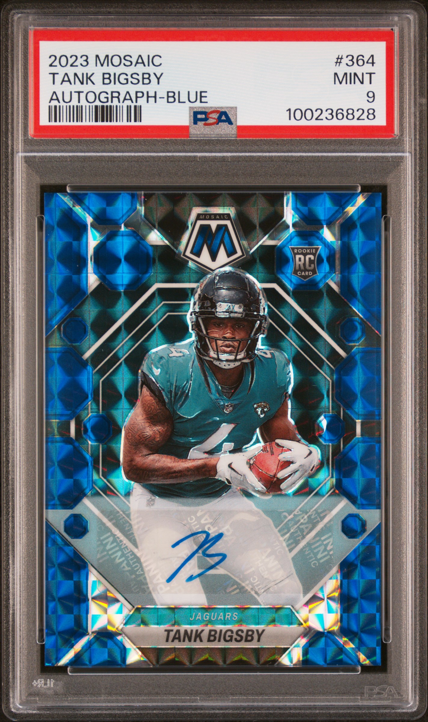 2023 Panini Mosaic Tank Bigsby #364 (Autograph-Blue) Mint 9 front