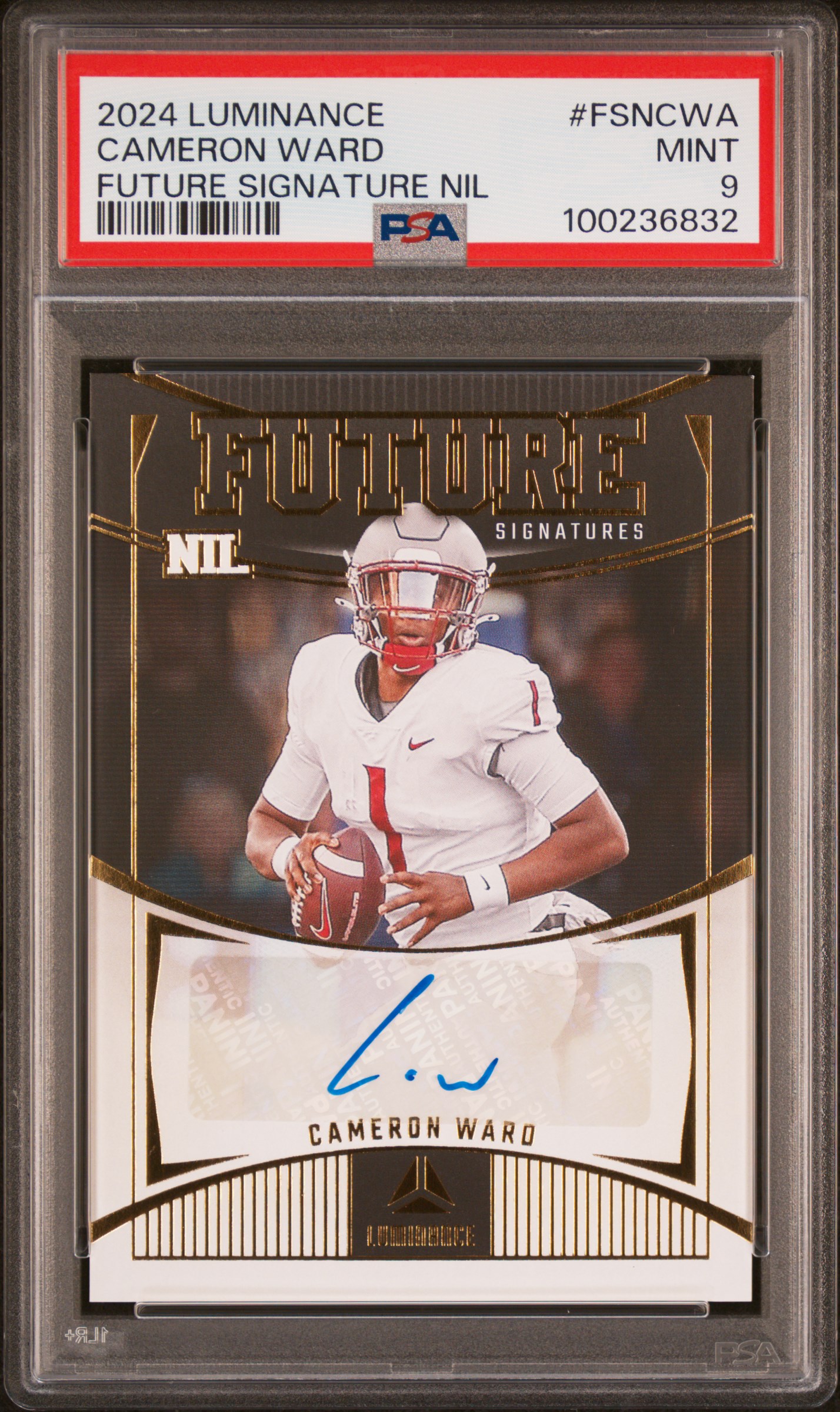 2024 Panini Luminance Future Signatures Nil Cameron Ward #Fsncwa Mint 9 front
